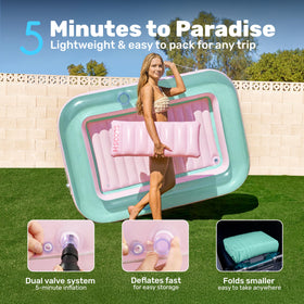 Sloosh lounger made from UV-resistant PVC for durable outdoor use.