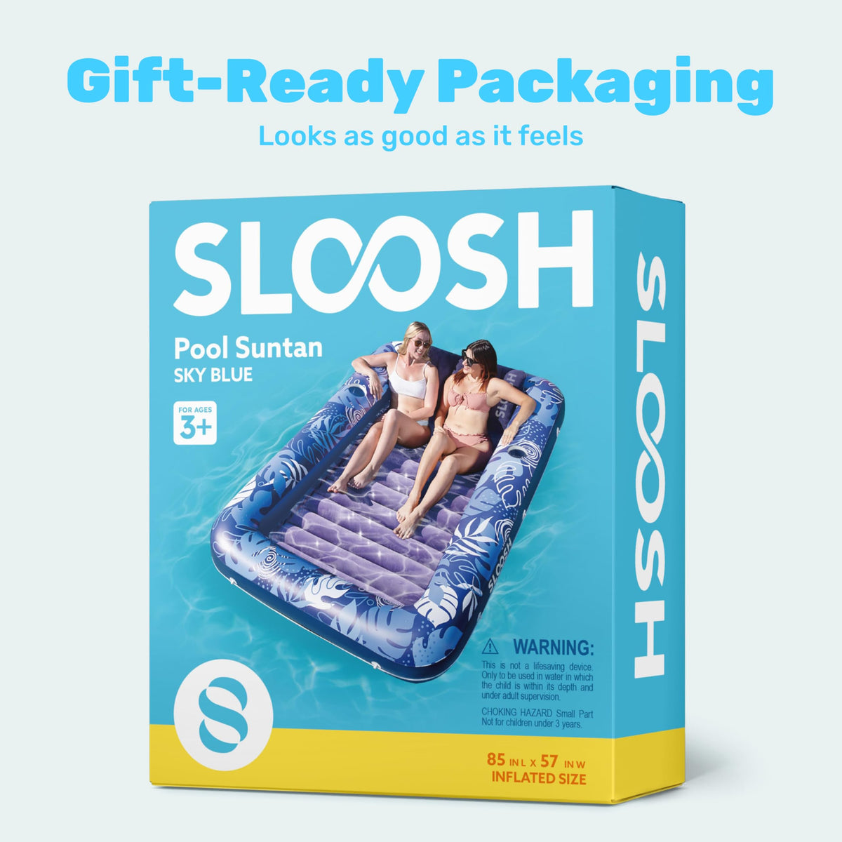 Sloosh XL dark blue lounger adds luxurious style to pool days.