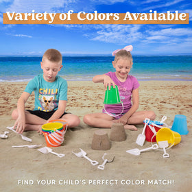 Sloosh kids beach shovels with colorful buckets for easy sand play