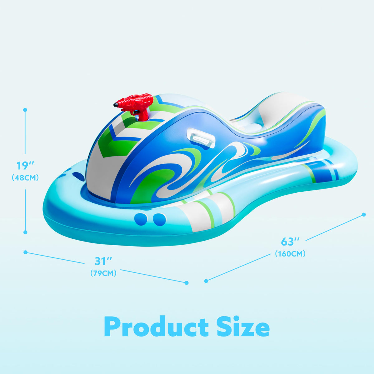 Sloosh inflatable pool float for kids eight and up, promoting active play