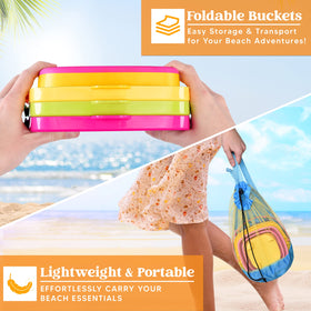 Sloosh kids enjoying sand with colorful Sloosh set