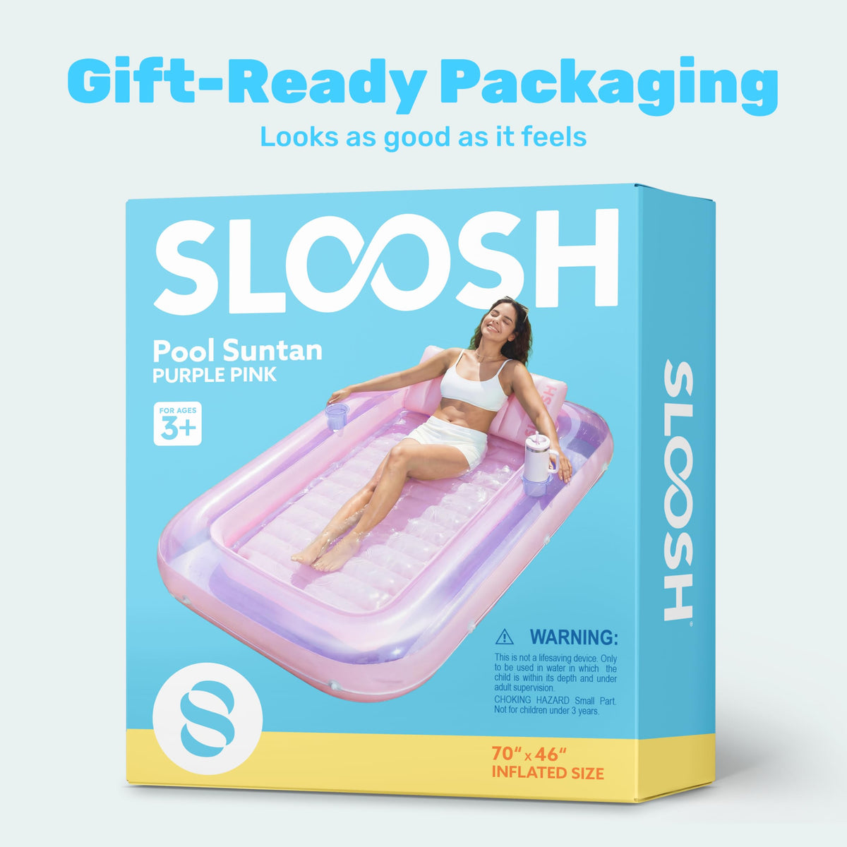 Sloosh l-purple-pink shade adds vibrant color to outdoor lounging.