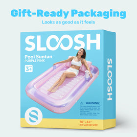 Sloosh l-purple-pink shade adds vibrant color to outdoor lounging.