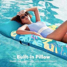 Sloosh large inflatable pool float with ample lounging space