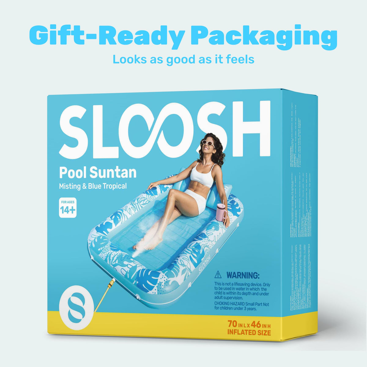 Sloosh multipurpose tanning pool adapts to pool, beach, or backyard settings.