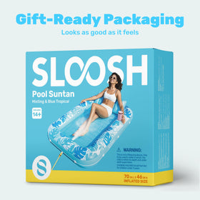 Sloosh multipurpose tanning pool adapts to pool, beach, or backyard settings.