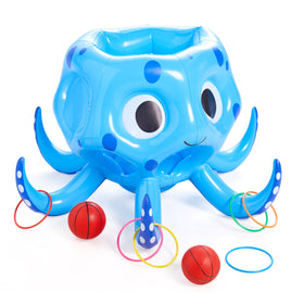 Sloosh octopus basketball hoop float for energetic pool play