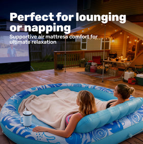 Sloosh outdoor blue pool float ideal for backyard gatherings and parties