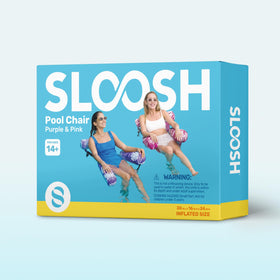 Sloosh packaging and dimensions shown 30x16x24 inches