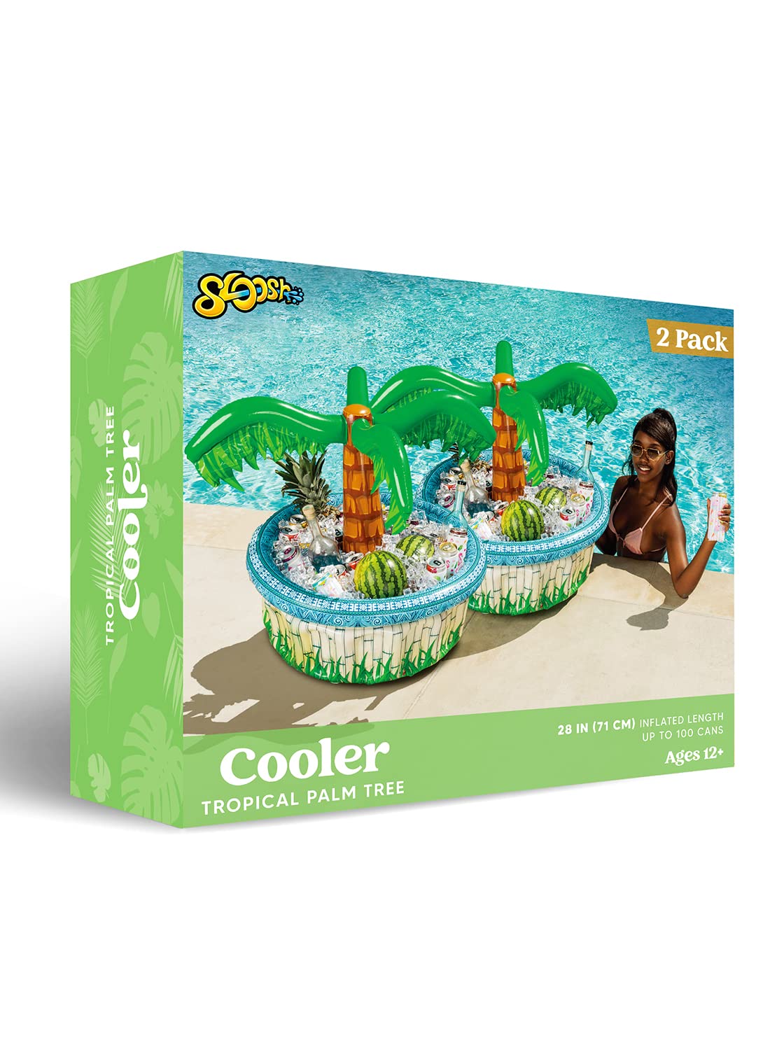 Sloosh palm-tree cooler setup ready for summer beach party vibes