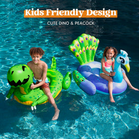 Sloosh peacock pool float brings color and carefree water play