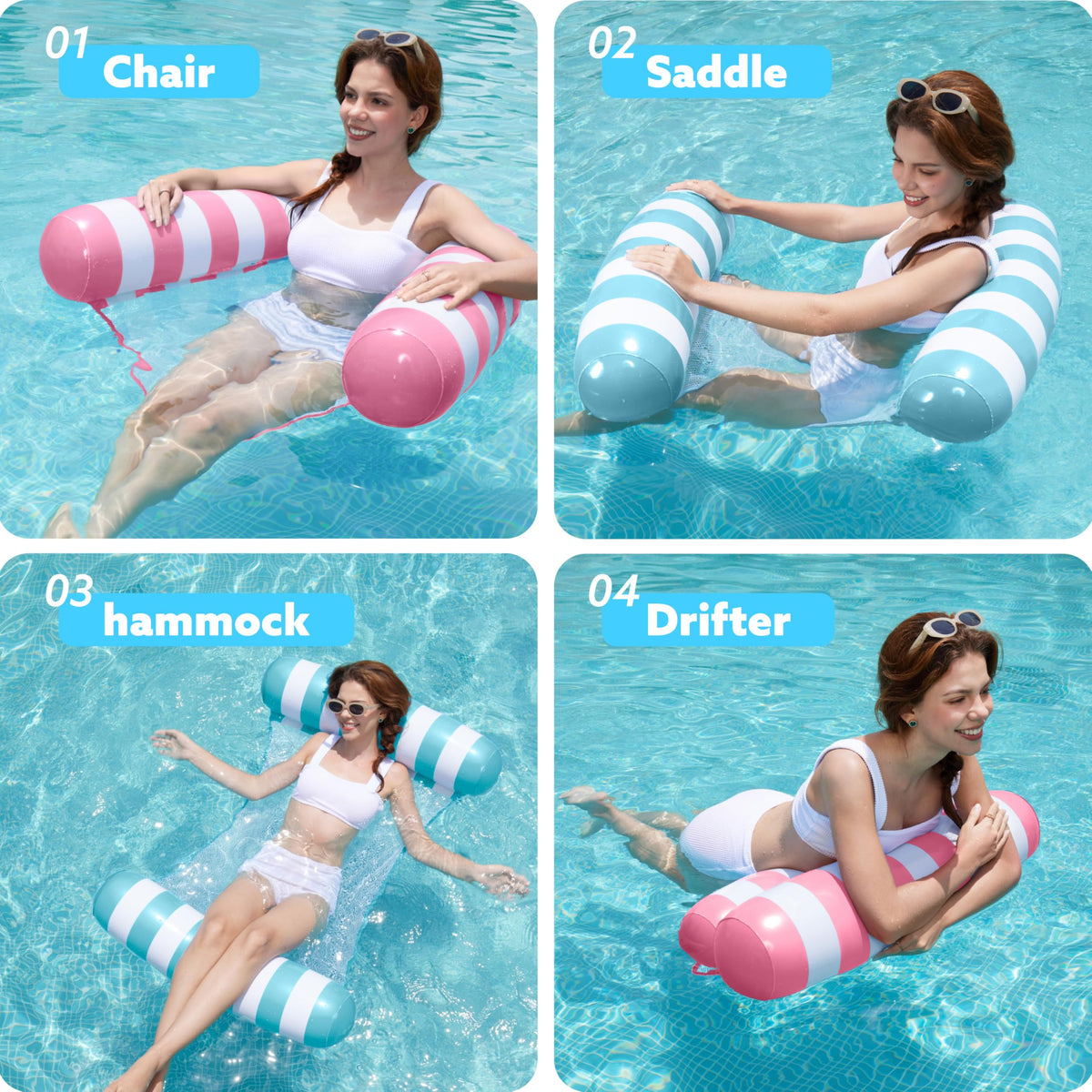 Sloosh pink pool hammock for easy poolside lounging.