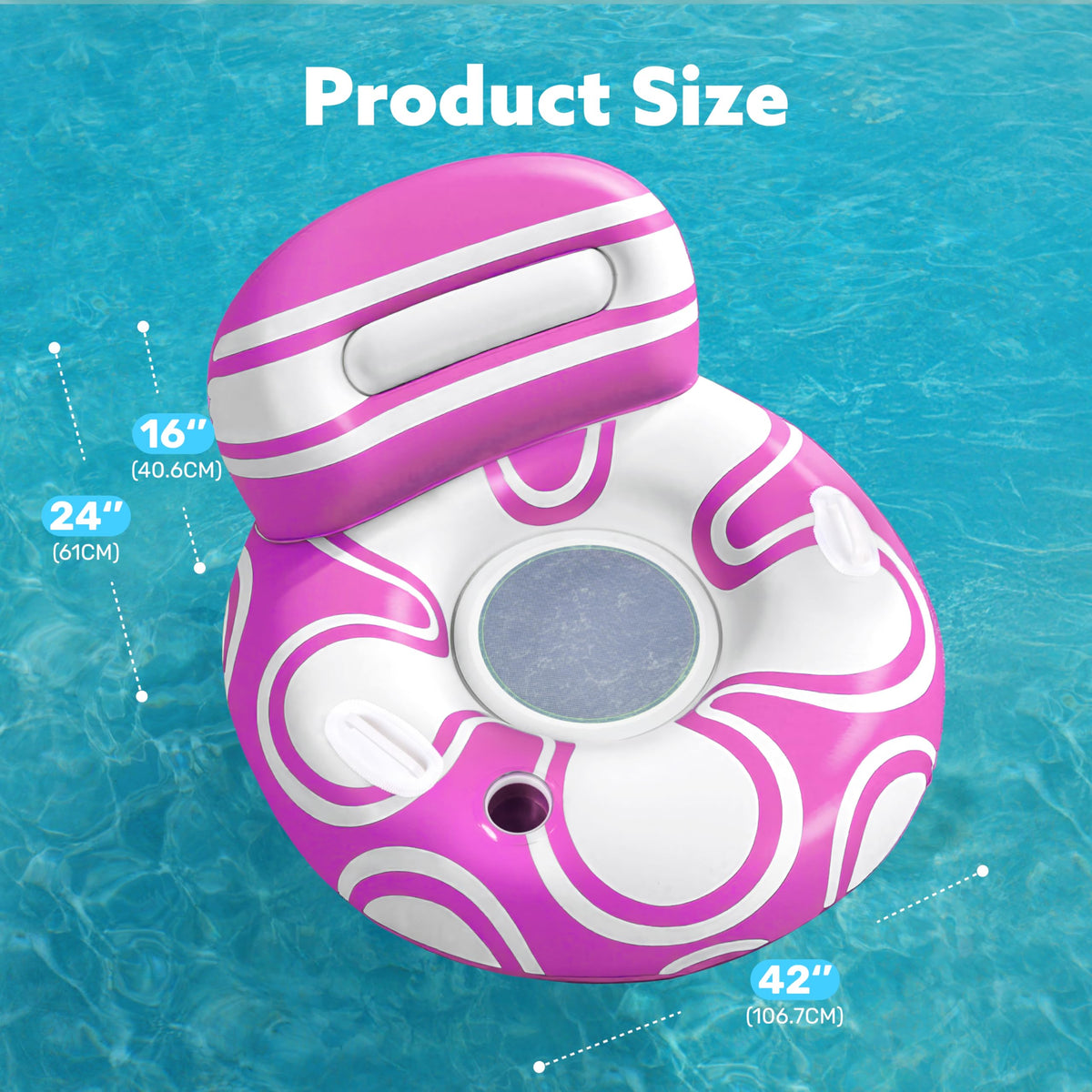 Sloosh pink white pool float chair adds bright style to water days