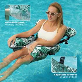 SLOOSH pool float featuring tropical leaves design adds vibrant vibe to gatherings.