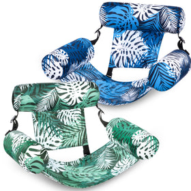 Sloosh pool floats adults two-pack lounge chairs in pool for long, comfortable lounging.