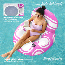 Sloosh pool floats chair cup holders keep drinks within reach