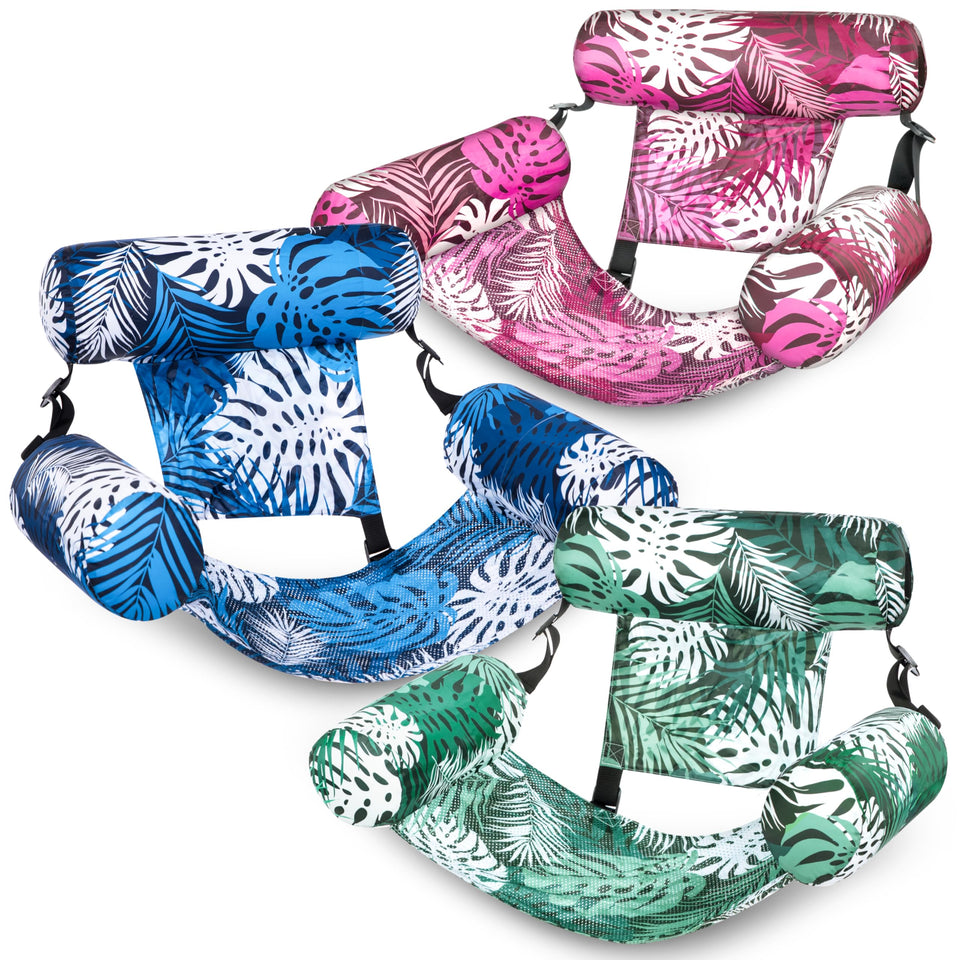 SLOOSH pool floats chairs for adults—three-pack lounging solution for sunny pool days.