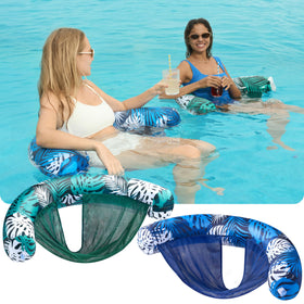 Sloosh pool floats chairs feature soft fabric cover for velvet-like comfort.