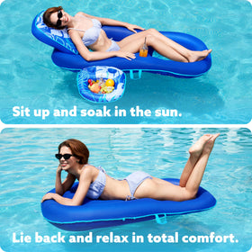 Easy inflation and deflation for quick setup of the Sloosh lounger.