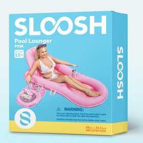 Sloosh pool floats lounger pink, supports up to 250lb, stable buoyancy for everyday use.