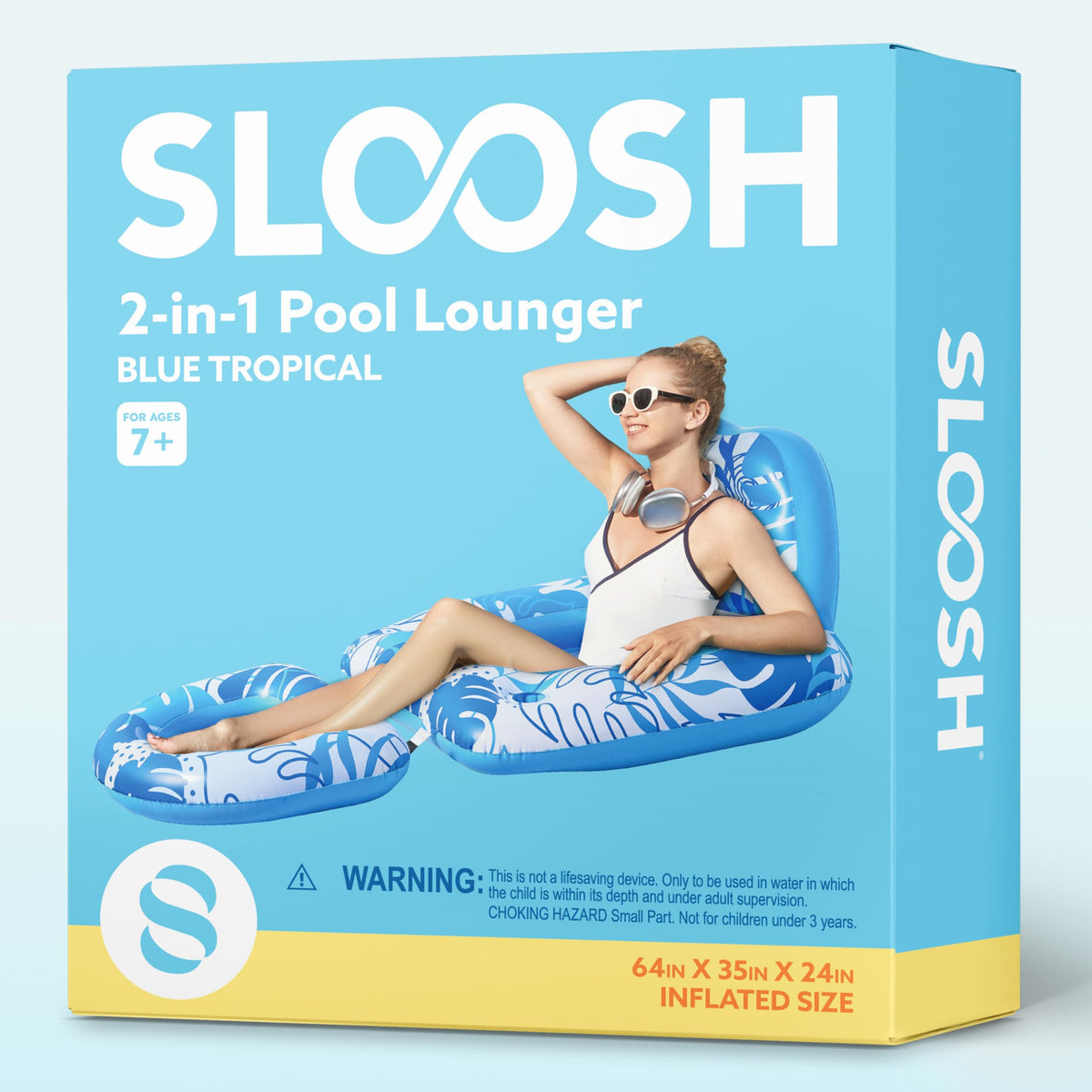 Sloosh portable and lightweight float ideal for pool, beach and lake trips