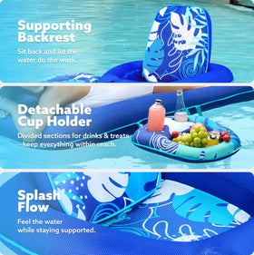 Premium soft fabric cover adds luxury to lounging on the pool float.