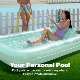 Sloosh pool lounge with drink holders and wrap-around grab line for social fun.