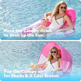 Sloosh lounger with cool mesh seat for breathable comfort in the sun