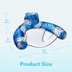 Sloosh blue-pattern pool noodle chair at a beach party