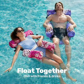 Sloosh pool noodle chair with soft fabric cover and mesh sling