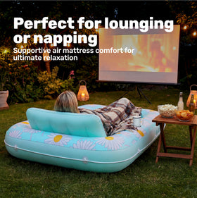 Sloosh portable design inflates quickly and travels easily to beach or pool.