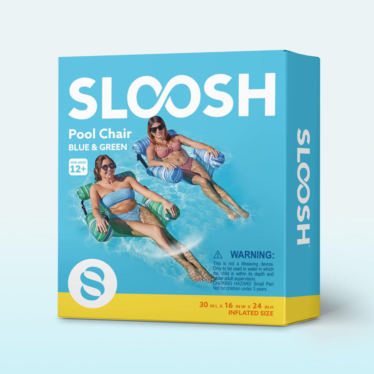 Sloosh portable inflatable float packaging, easy to carry and store.