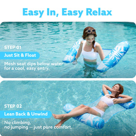 Sloosh portable inflatable pool float folds compactly for travel and trips