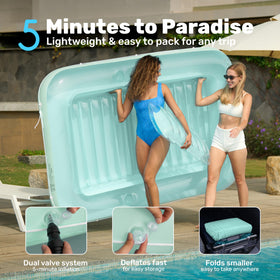 Sloosh portable design inflates quickly and packs away for easy transport.