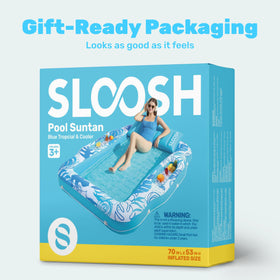 Sloosh portable pool lounger suitable for pool, beach, or backyard.