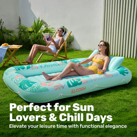 Sloosh portable sun lounging bed for backyard and trips