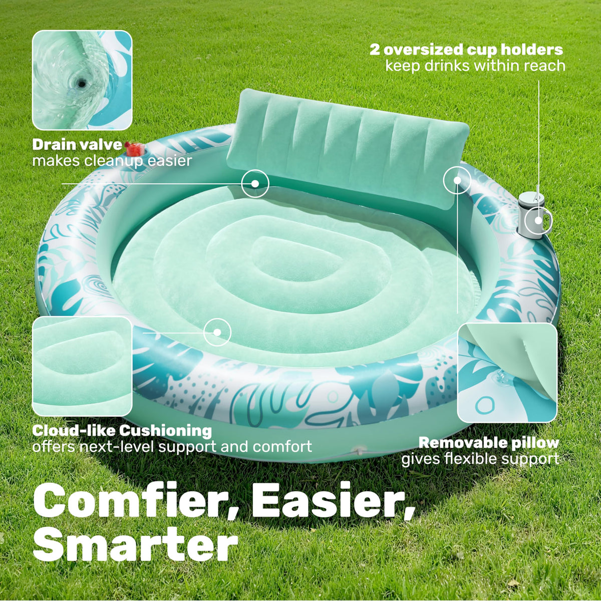 Sloosh inflatable pool built with premium materials for durable backyard use