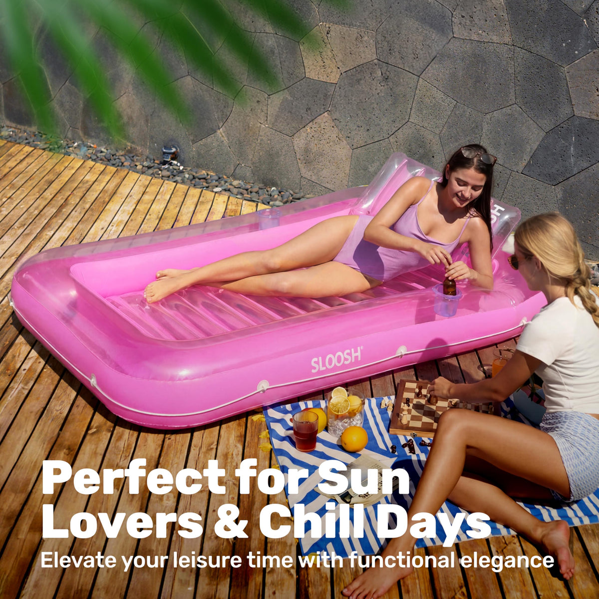 SLOOSH private oasis inflatable float ideal for solo lounging