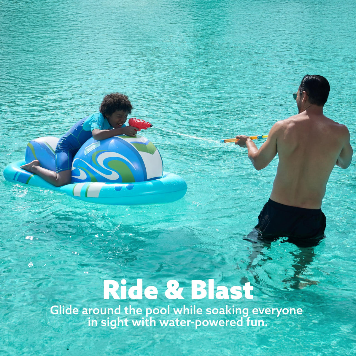Sloosh puncture-resistant jet ski material for durable pool fun