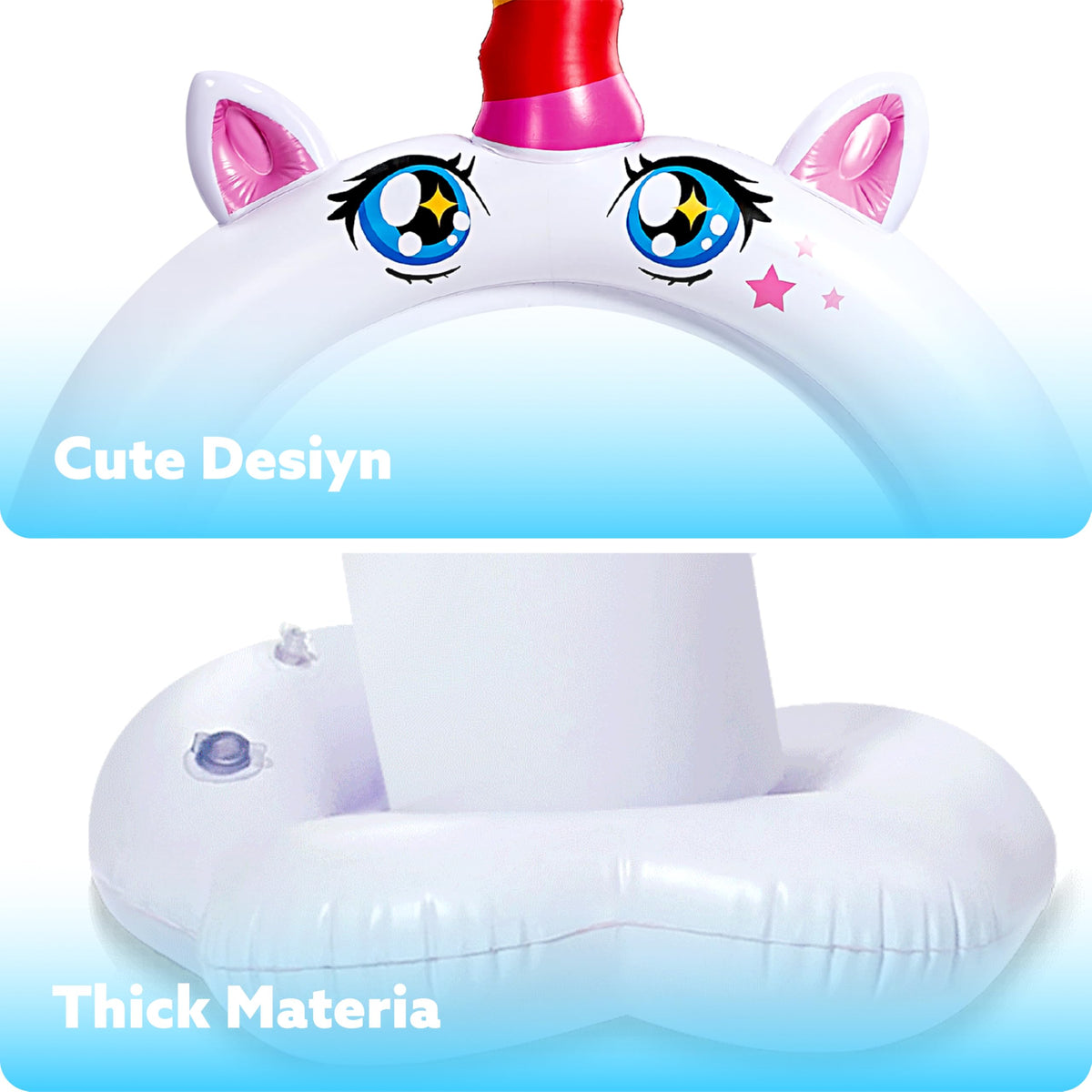 Sloosh rainbow unicorn sprinkler arch delivers bright colors and cooling spray