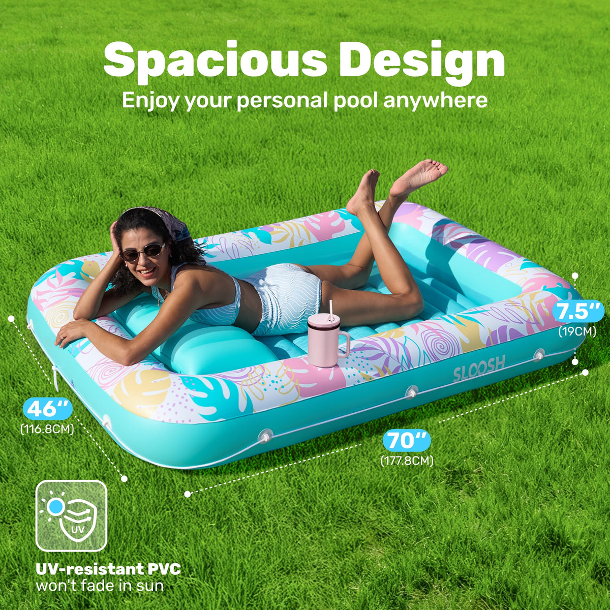 Sloosh inflatable lounger pillow is removable for customized comfort