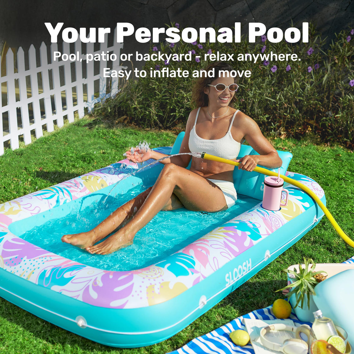 Sloosh ribbed air cushion base supports posture while relaxing