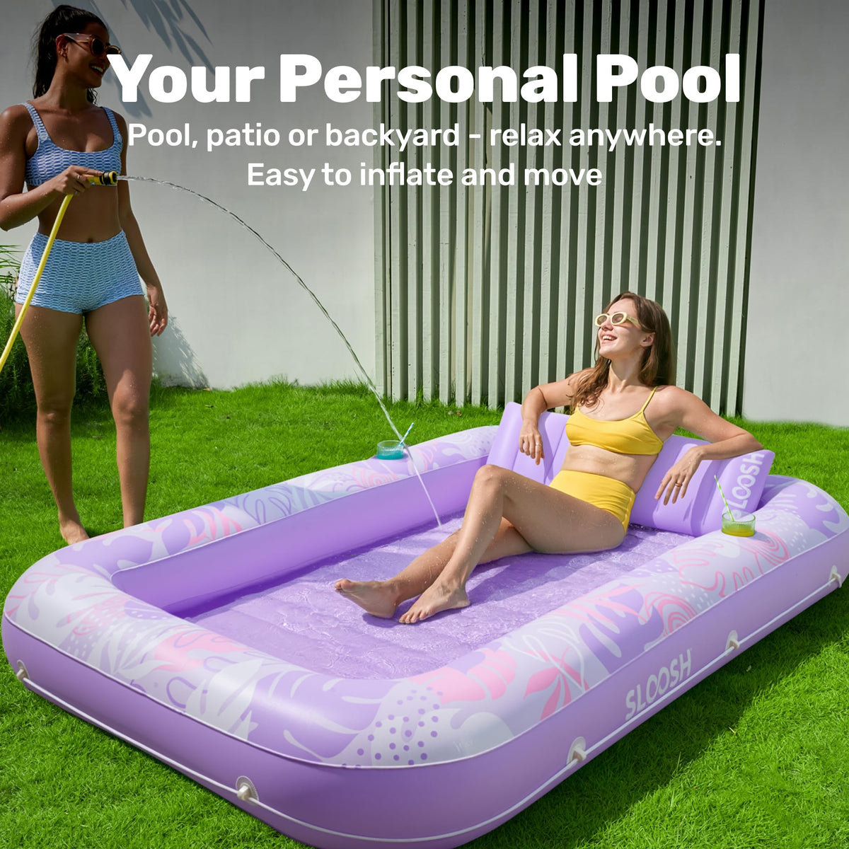 Sloosh ribbed air cushion base cradles body for steady lounging