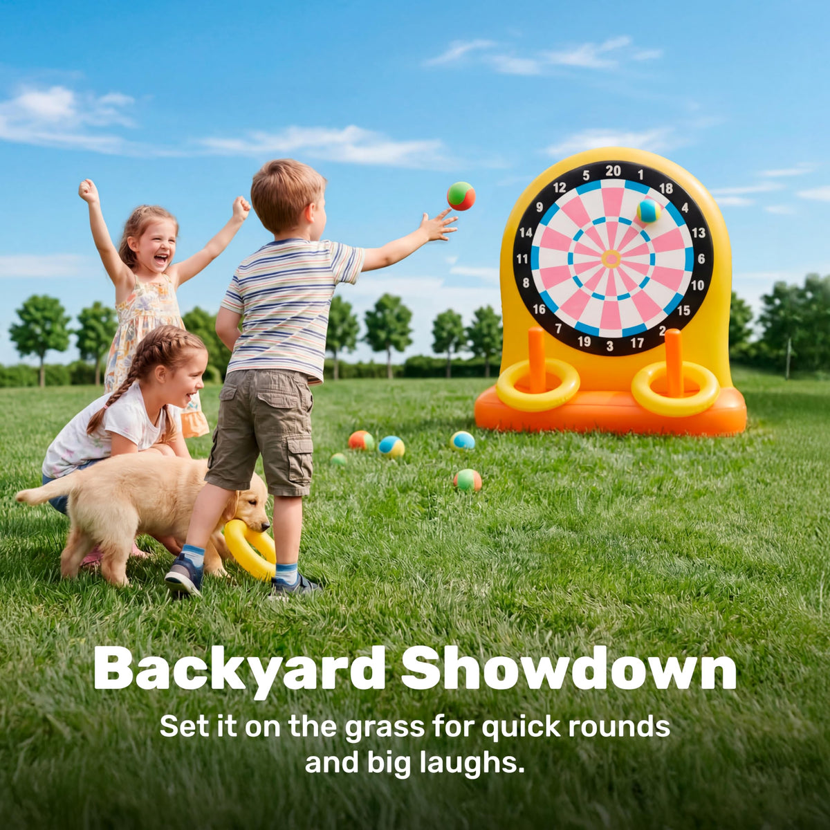 Sloosh yellow ring toss rings for kid-friendly toss games and lively parties
