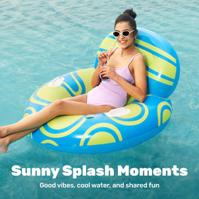 Sloosh river tube floating chair with two handles for a secure grip.
