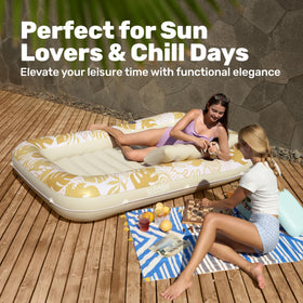 Sloosh seventy-inch tanning pool lounger offering ample sunbathing space.