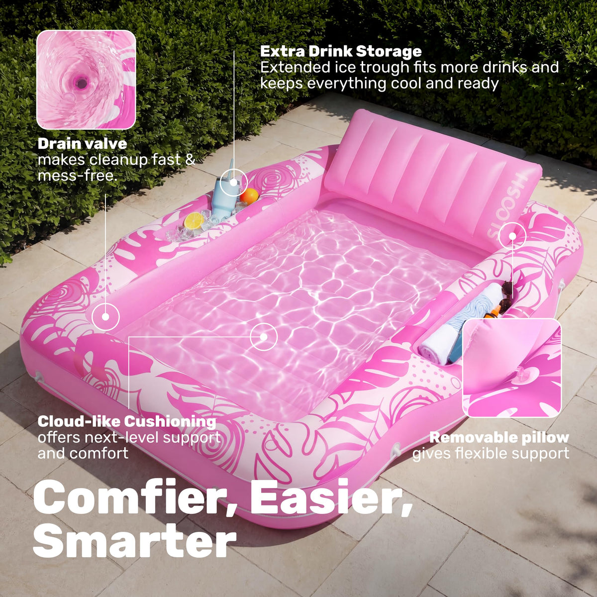 SLOOSH 6-in-1 leisure station combines suntan tub and cooler moments