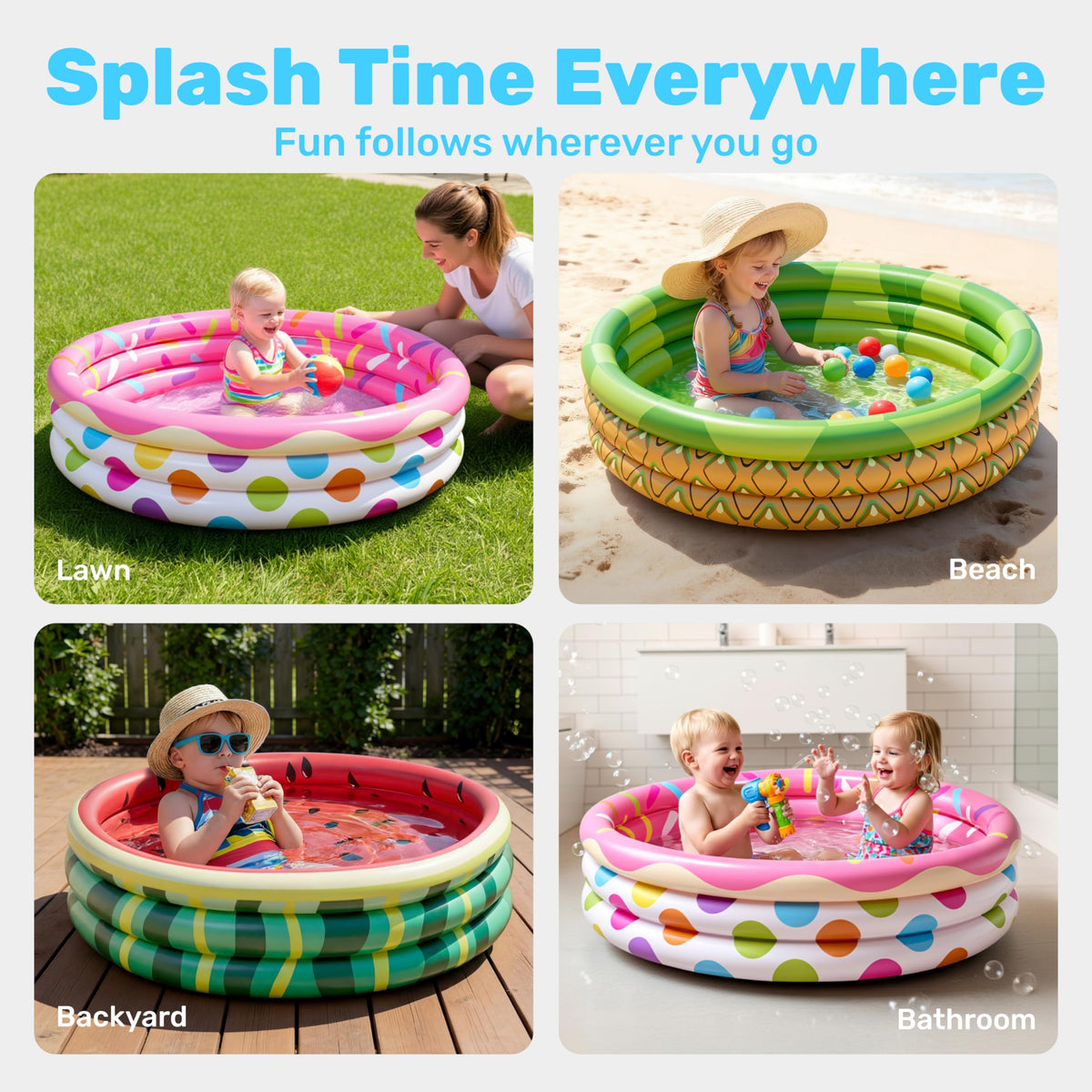 Sloosh soft-bottom pool provides a comfy space for toddlers.