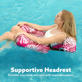 Sloosh soft fabric cover with buoyant tubes supporting long lounging