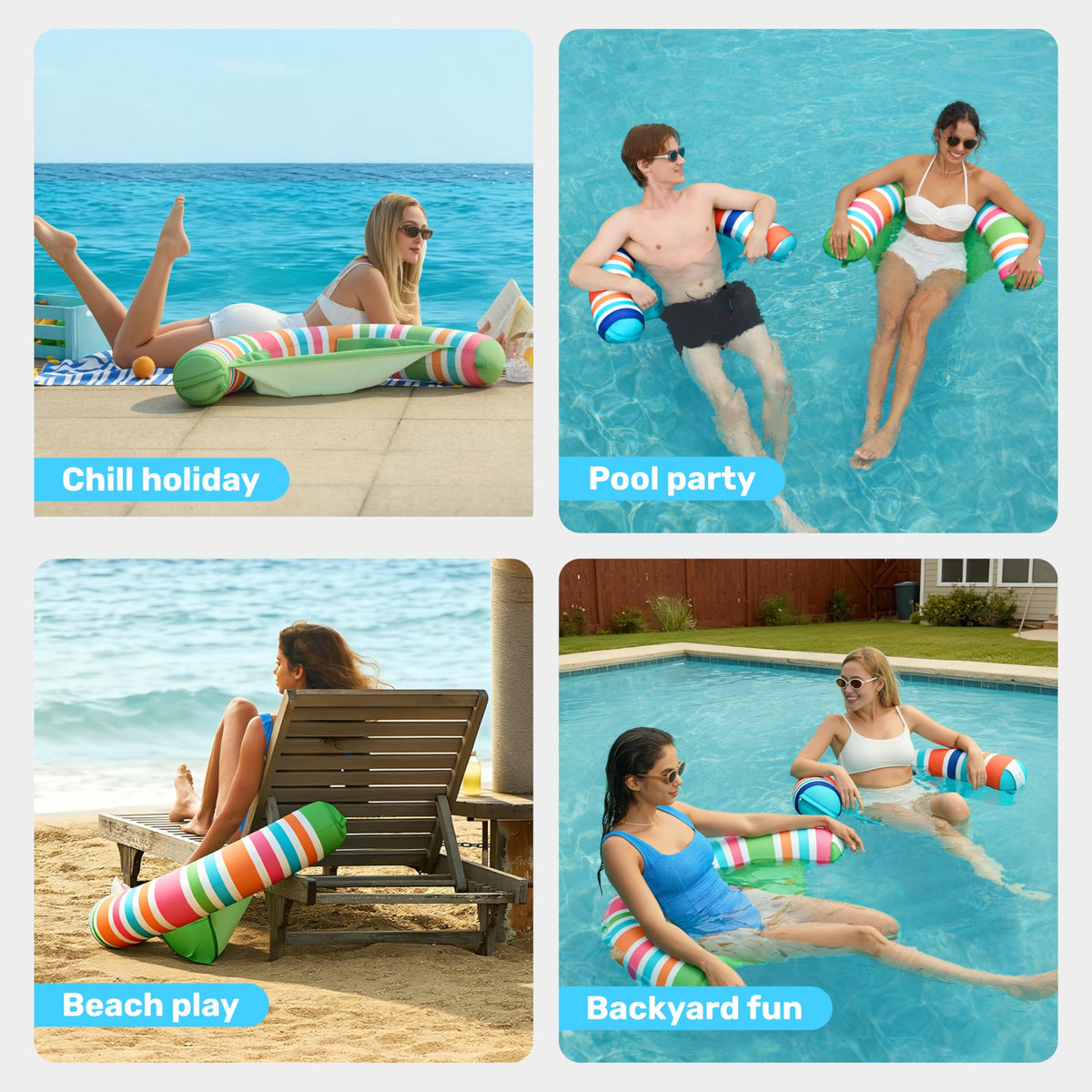 Sloosh soft fabric cover adds comfort on sunny afternoons.